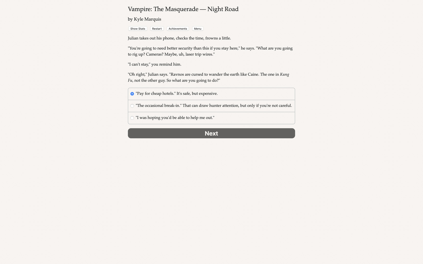 Vampire: The Masquerade — Night Road — Secrets and Shadows Featured Screenshot #1