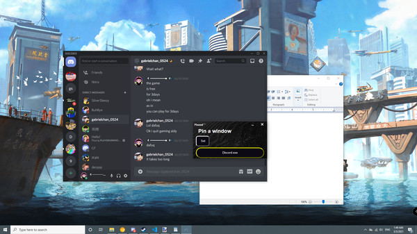 Pinnedfor windows and Linux 1