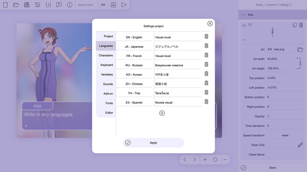 Tuesday JS visual novel engine game for windows Pc 1