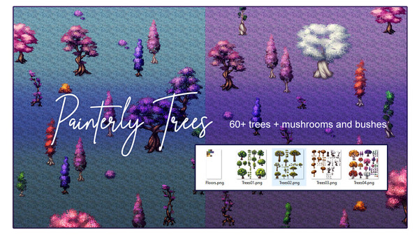 скриншот RPG Maker MV - Painterly Trees Asset Pack 1