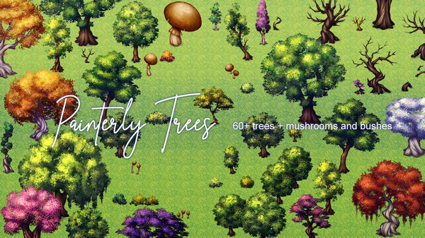 скриншот RPG Maker MV - Painterly Trees Asset Pack 0