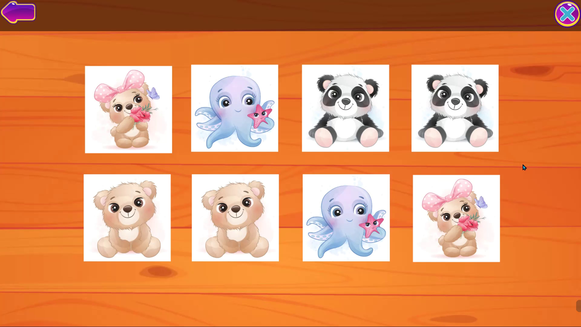 Cute Animals Memory Card Game #3