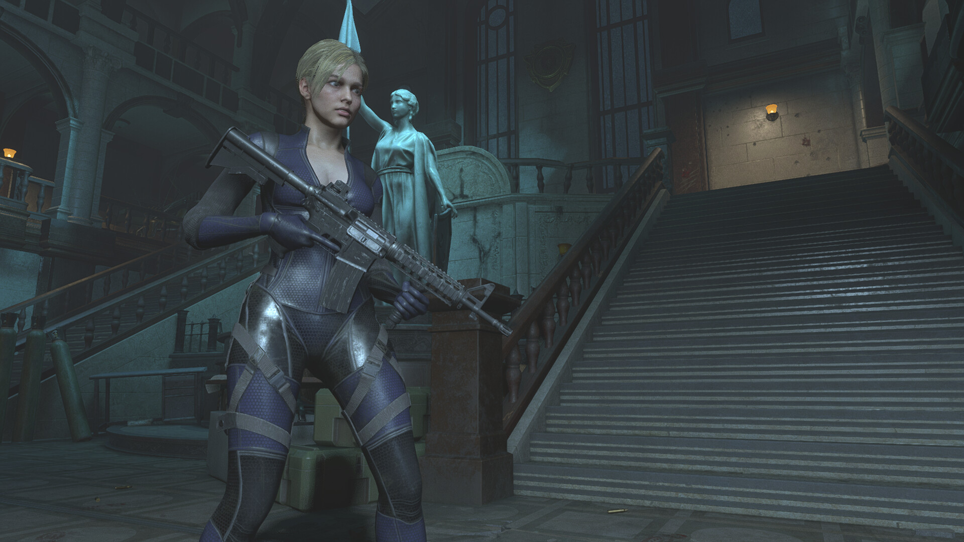 jill valentine from resident evil 5, in battle suit outfit