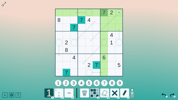 Arrow Sudoku game for Linux 1