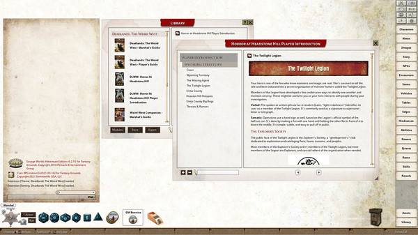 скриншот Fantasy Grounds - Deadlands: The Weird West: Horror at Headstone Hill 0