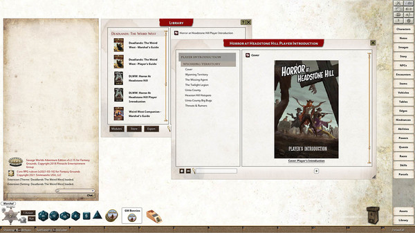 скриншот Fantasy Grounds - Deadlands: The Weird West: Horror at Headstone Hill 1