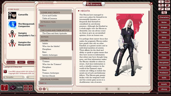 скриншот Fantasy Grounds - Vampire The Masquerade 5th Edition Companion 2