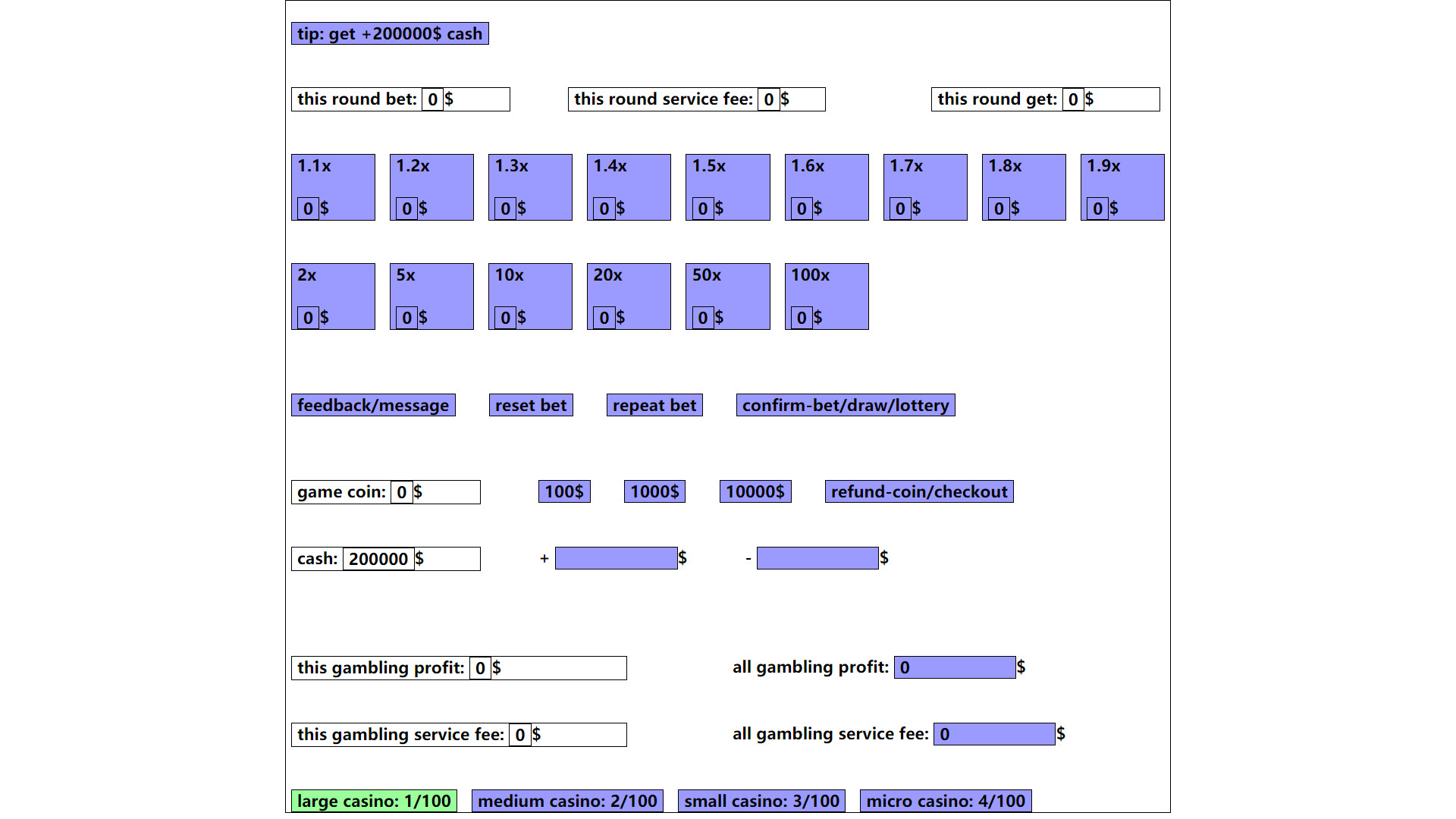 gambling game: win enough one million dollar Demo #4