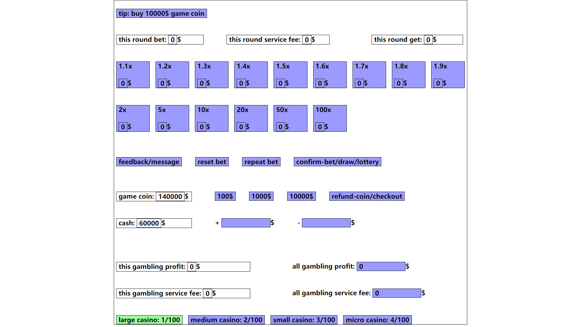 gambling game: win enough one million dollar Demo #5