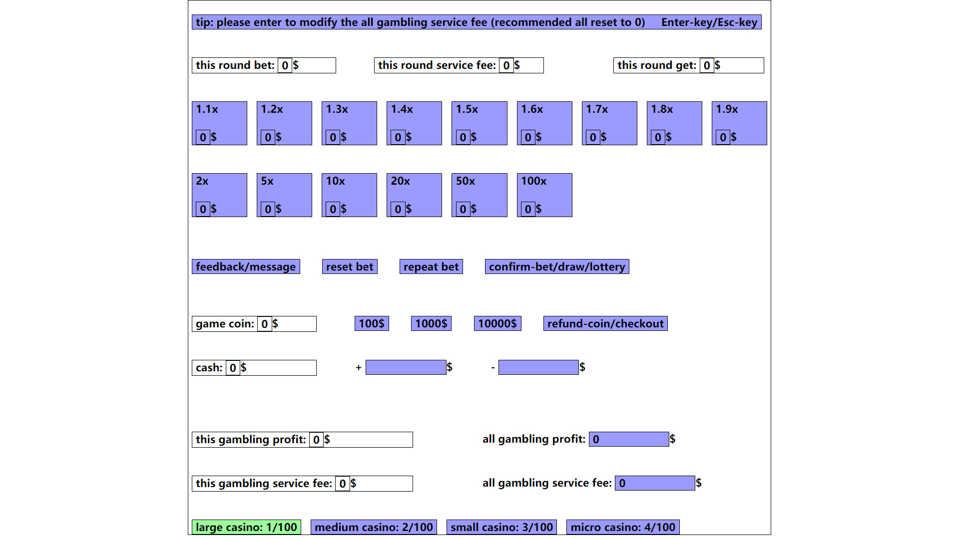 gambling game: win enough one million dollar Demo #70