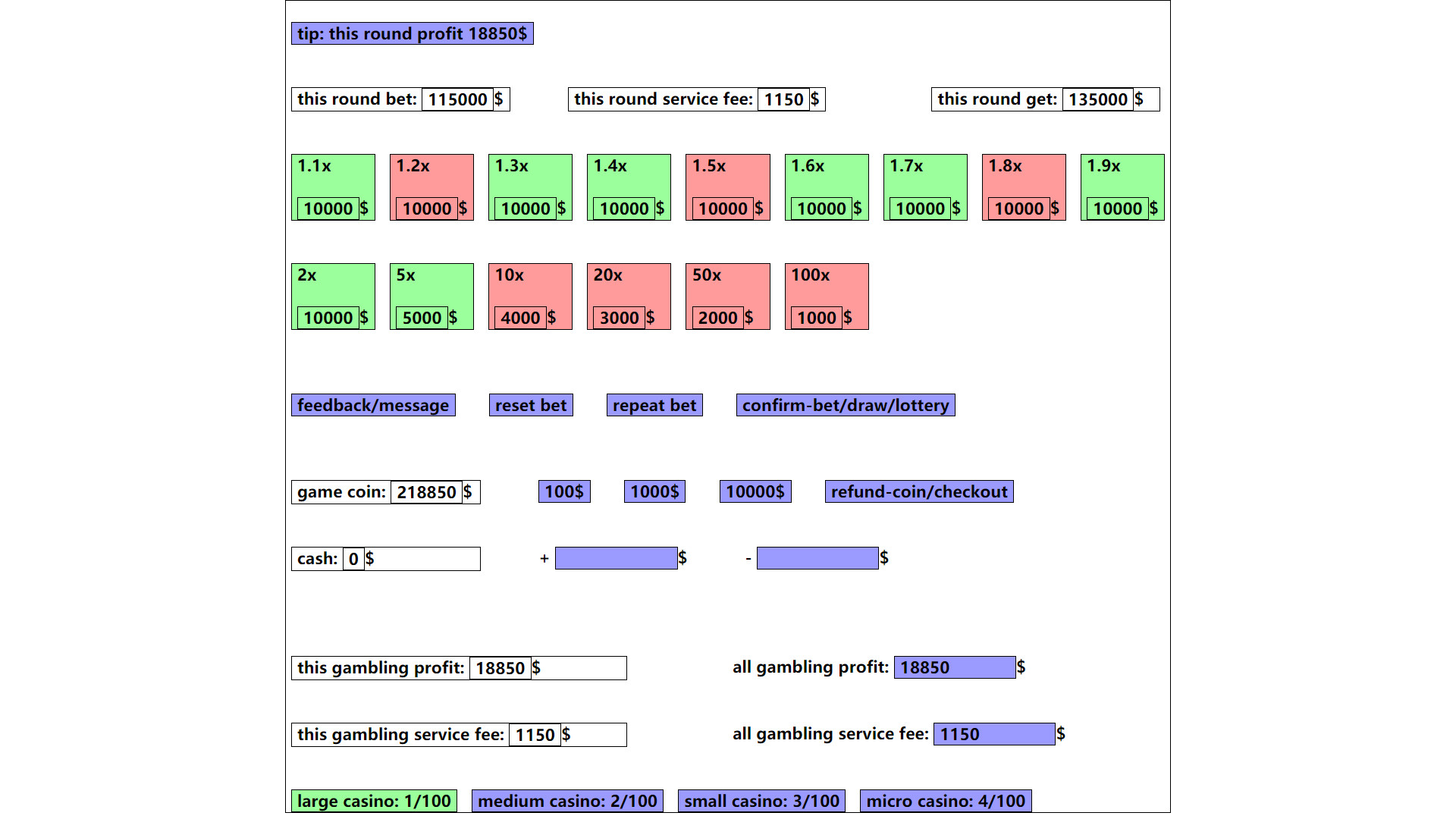 gambling game: win enough one million dollar Demo #12