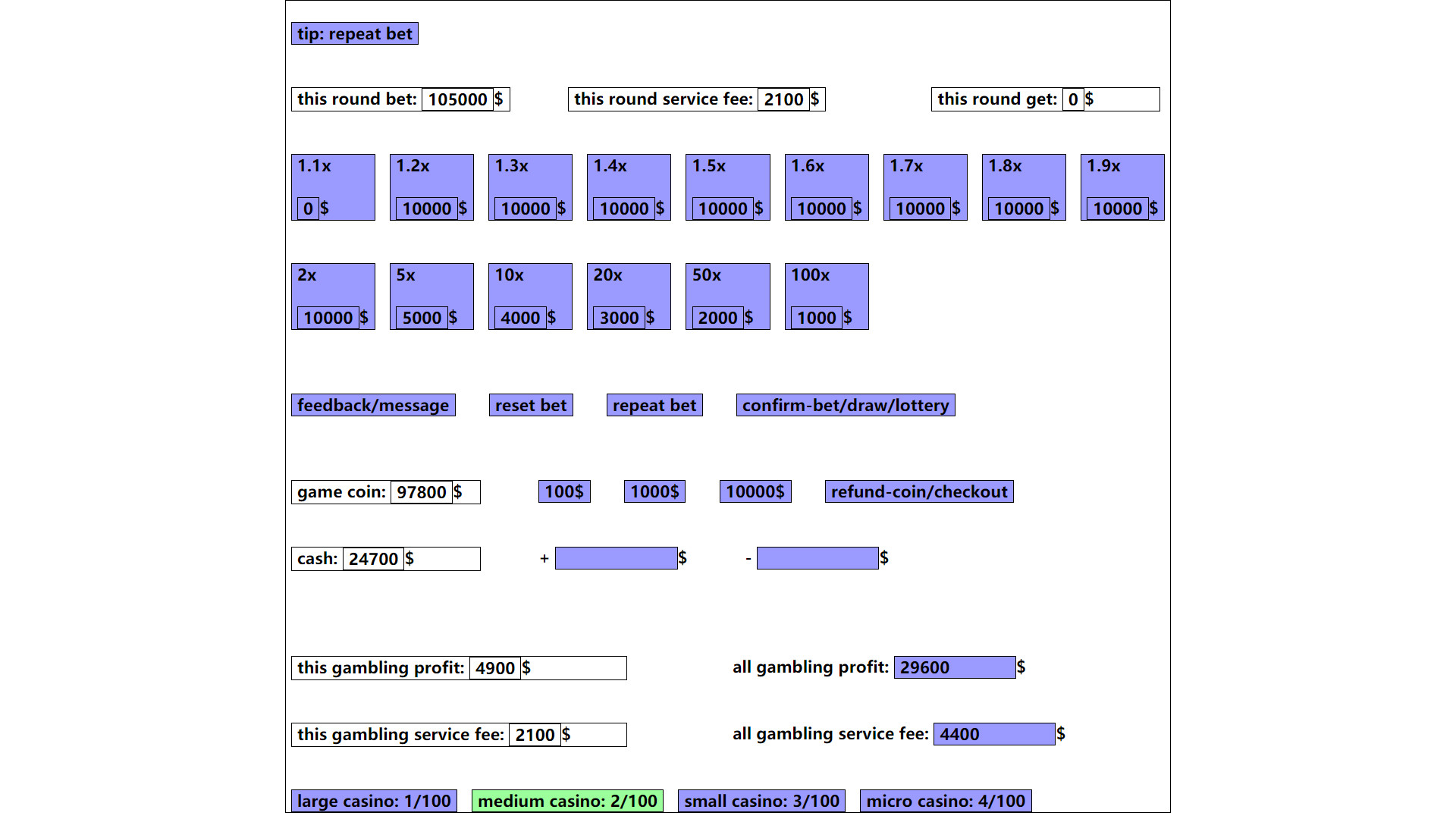 gambling game: win enough one million dollar Demo #26