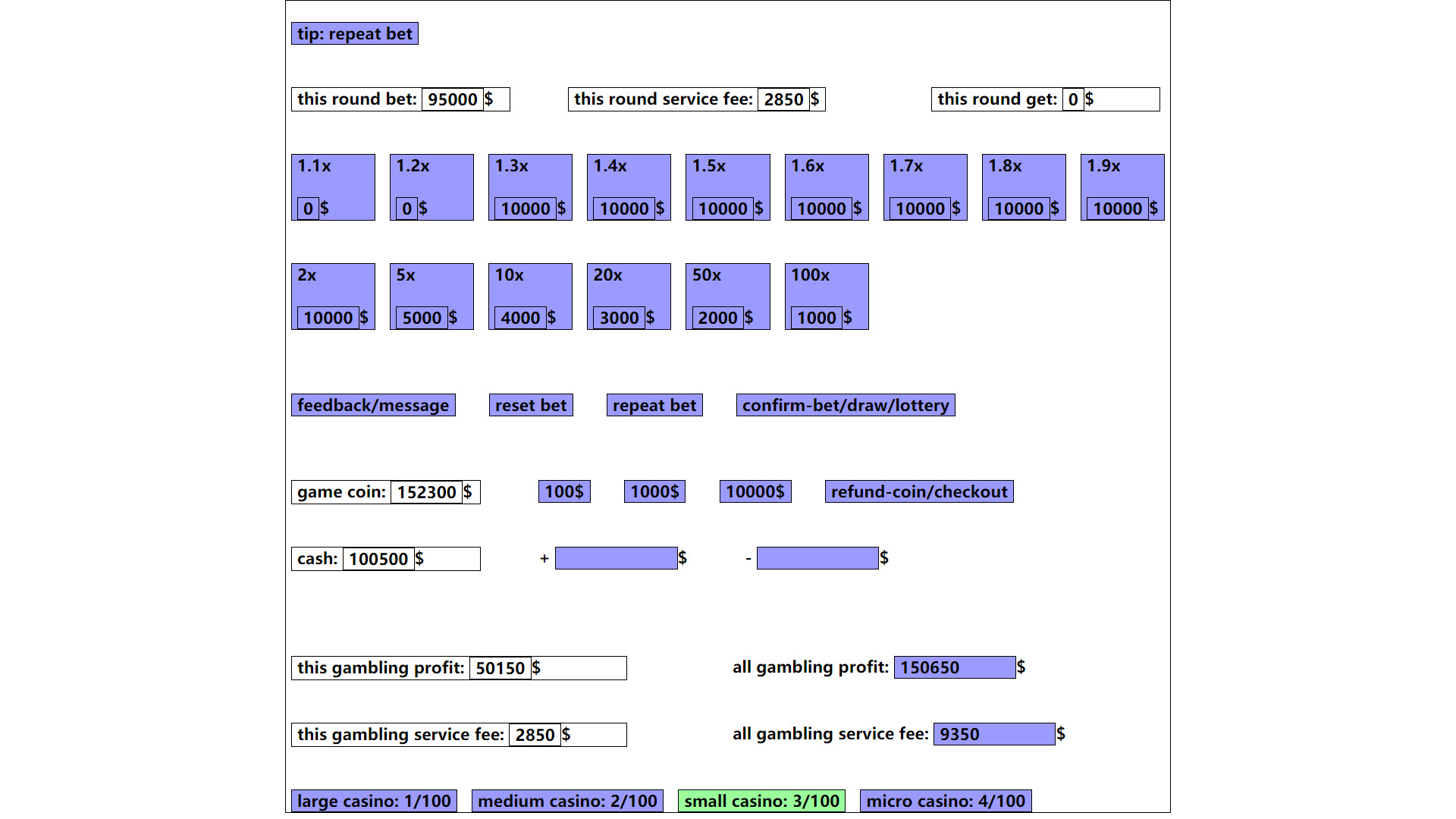 gambling game: win enough one million dollar Demo #39