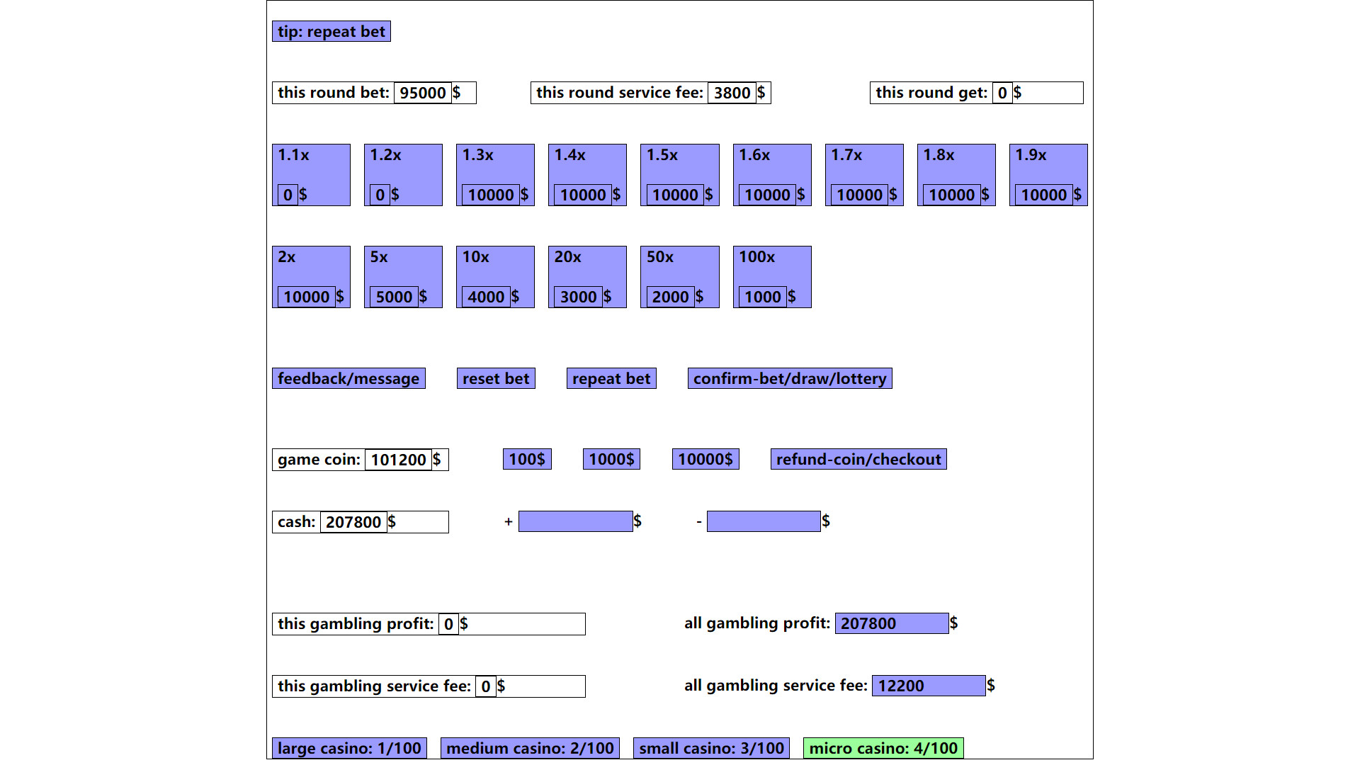 gambling game: win enough one million dollar Demo #47