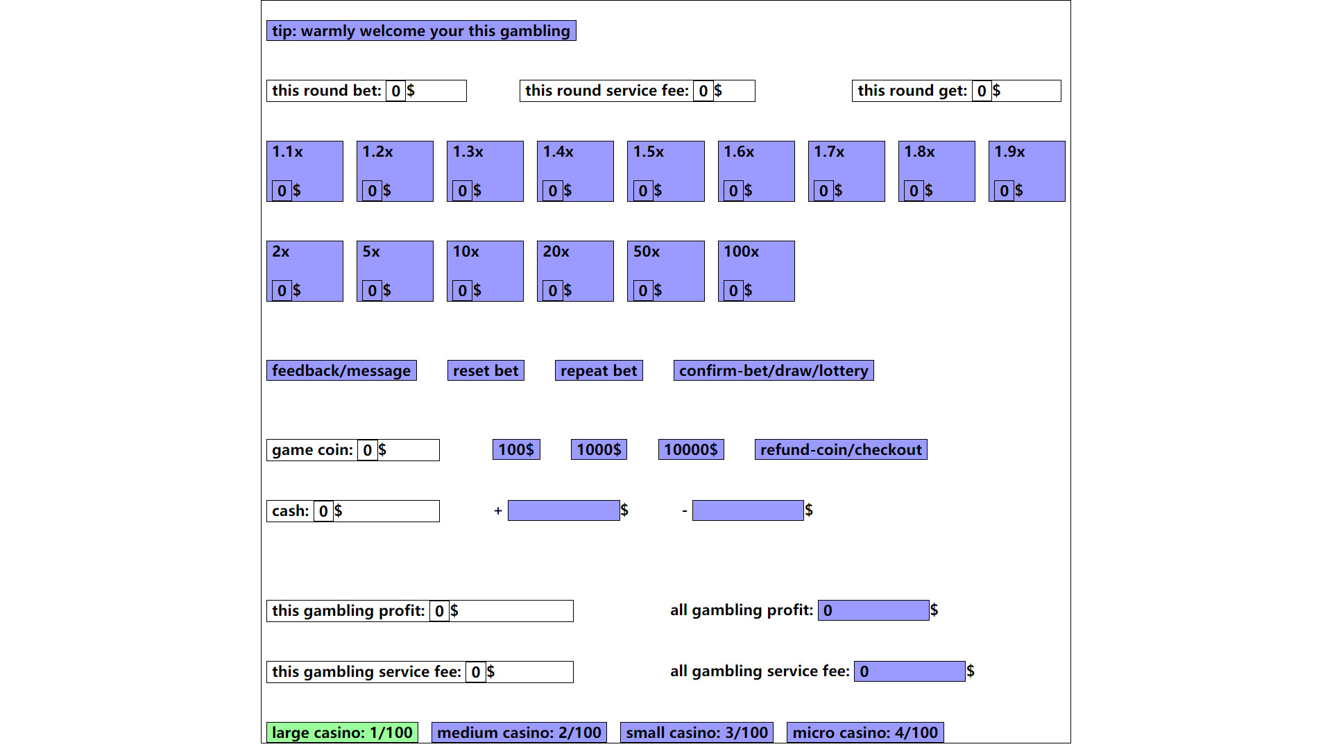 gambling game: win enough one million dollar Demo #0
