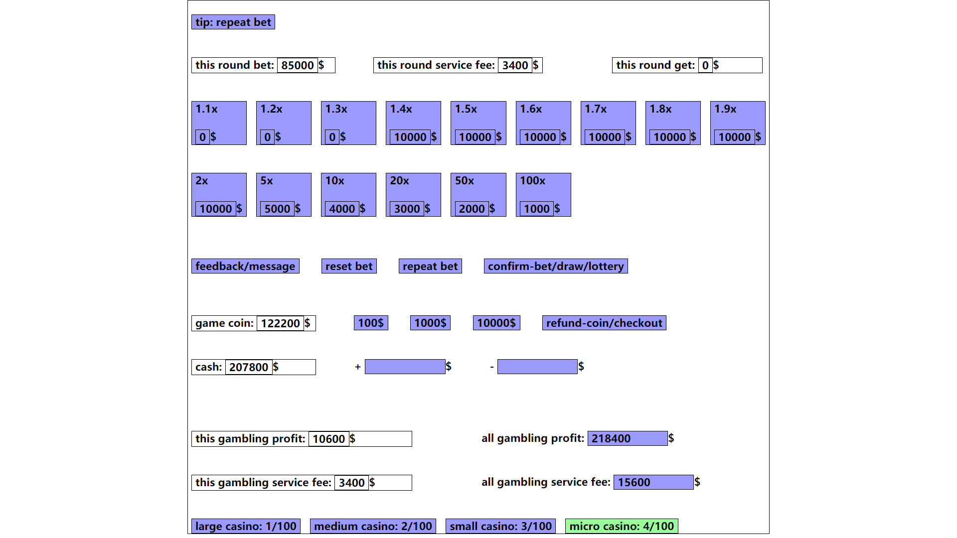 gambling game: win enough one million dollar Demo #52