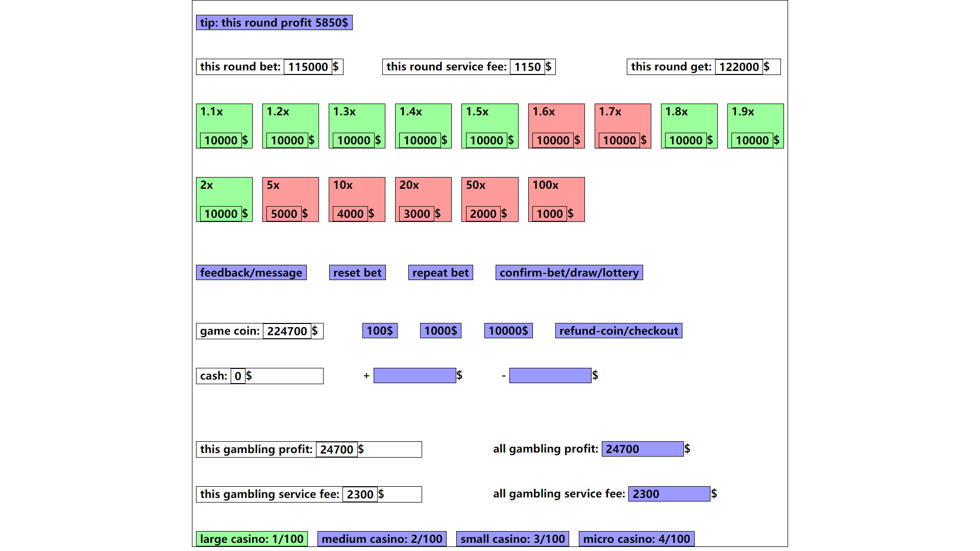 gambling game: win enough one million dollar Demo #16