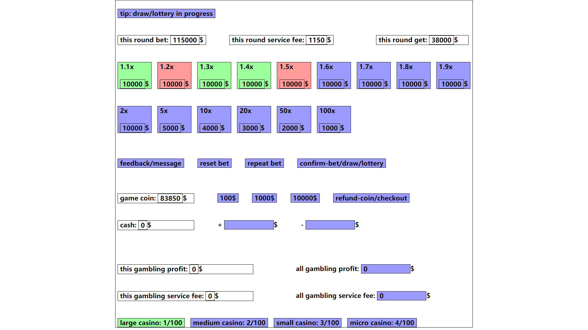 gambling game: win enough one million dollar Demo #10