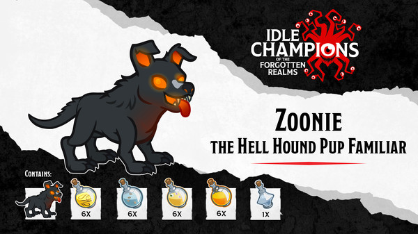скриншот Idle Champions - Zoonie the Hellhound Pup Familiar Pack 0