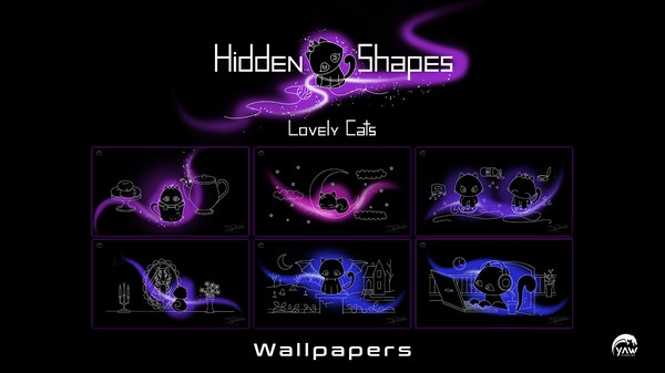 Hidden Shapes Lovely Cats - Wallpapers