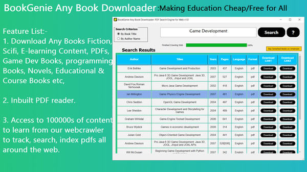 Скриншот из BookGenie Any Book Downloader: PDF Search Engine for Web