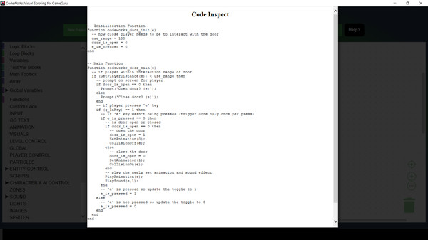 Скриншот из CodeWorks: Visual Scripting Framework for GameGuru
