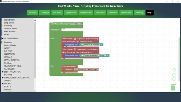 скриншот CodeWorks: Visual Scripting Framework for GameGuru 3