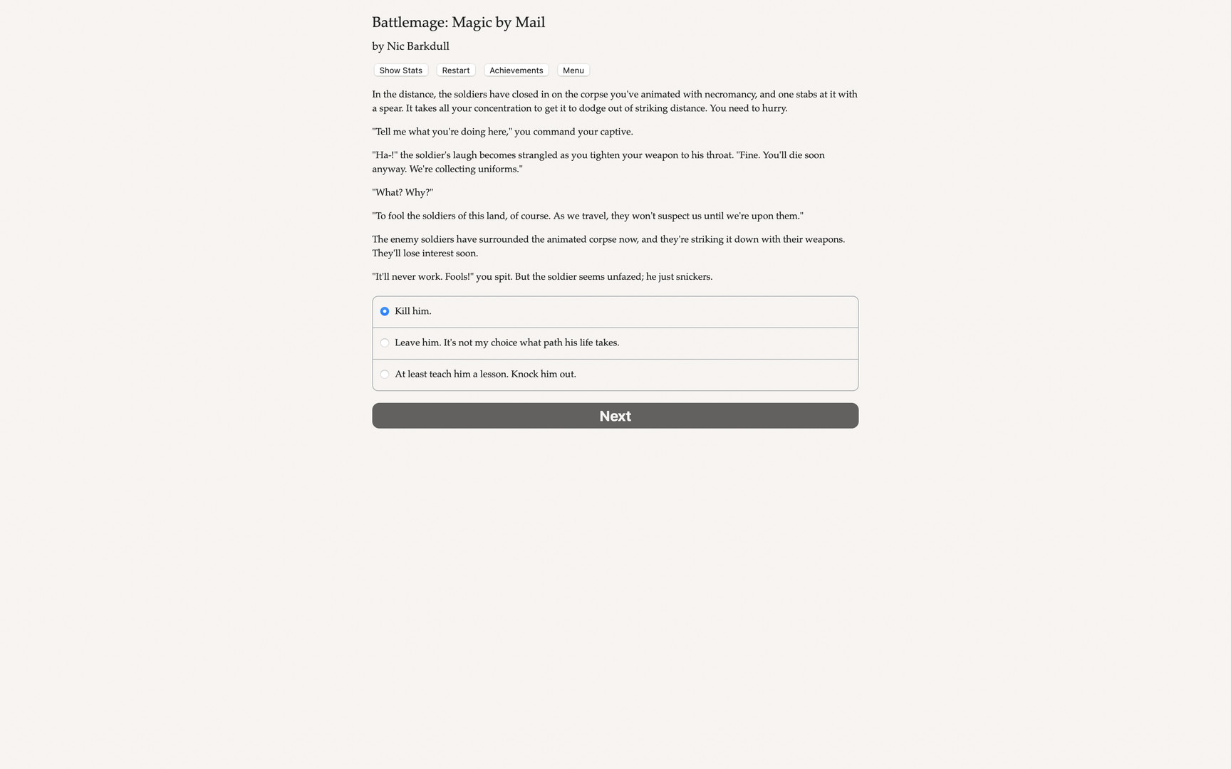 Battlemage: Magic by Mail Demo #3