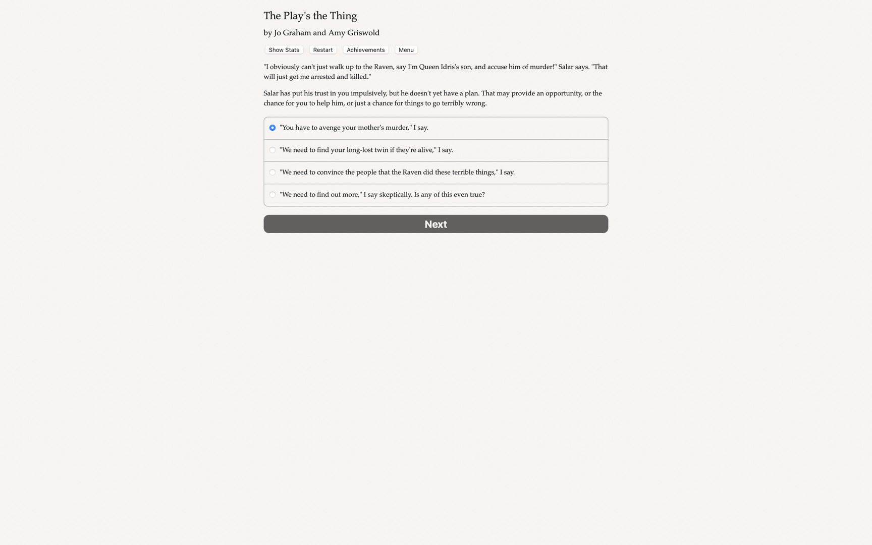 The Play's the Thing Demo #4