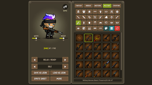 Fantasy Heroes: Character Editor & Sprite Sheet Maker game for windows Pc 1