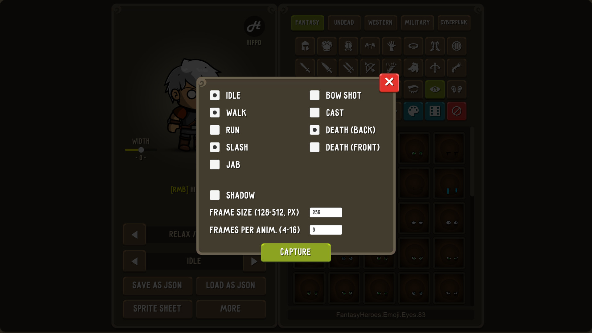 Sprite Computer App Fantasy Heroes: Character Editor & Sprite Sheet Maker · 스팀