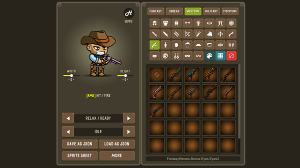 Fantasy Heroes: Character Editor & Sprite Sheet Maker game for Linux 1