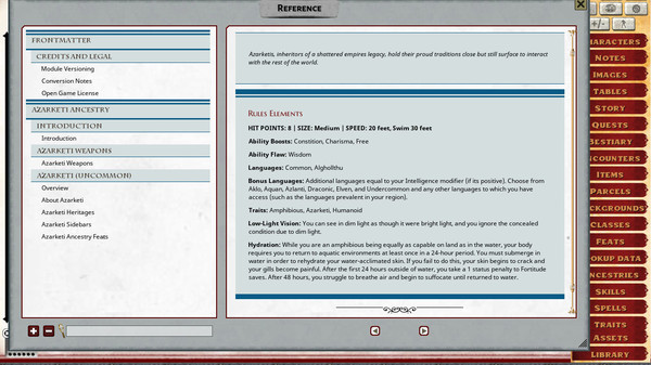 скриншот Fantasy Grounds - Pathfinder 2 RPG - Lost Omens Azarketi Web Supplement 2