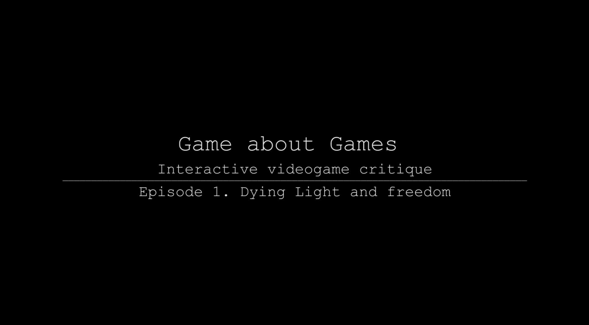 GAME ABOUT GAMES – interactive videogame critique 5