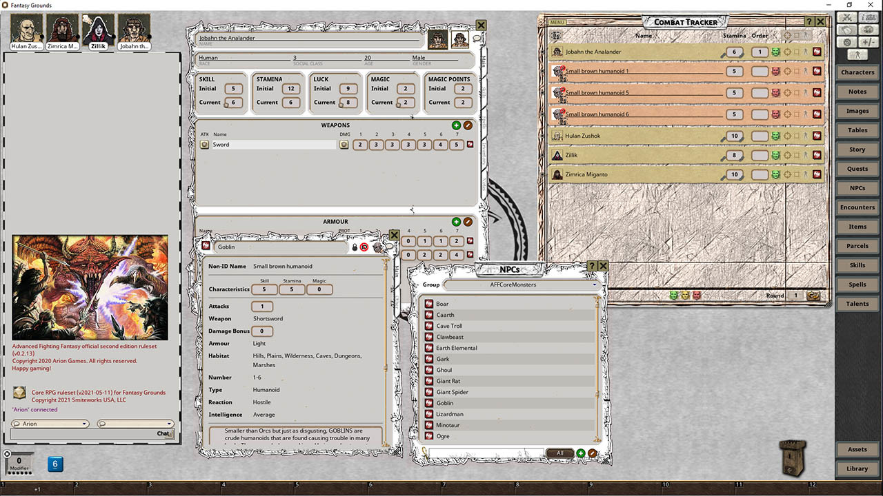 Fantasy Grounds - Advanced Fighting Fantasy 2E Ruleset #5