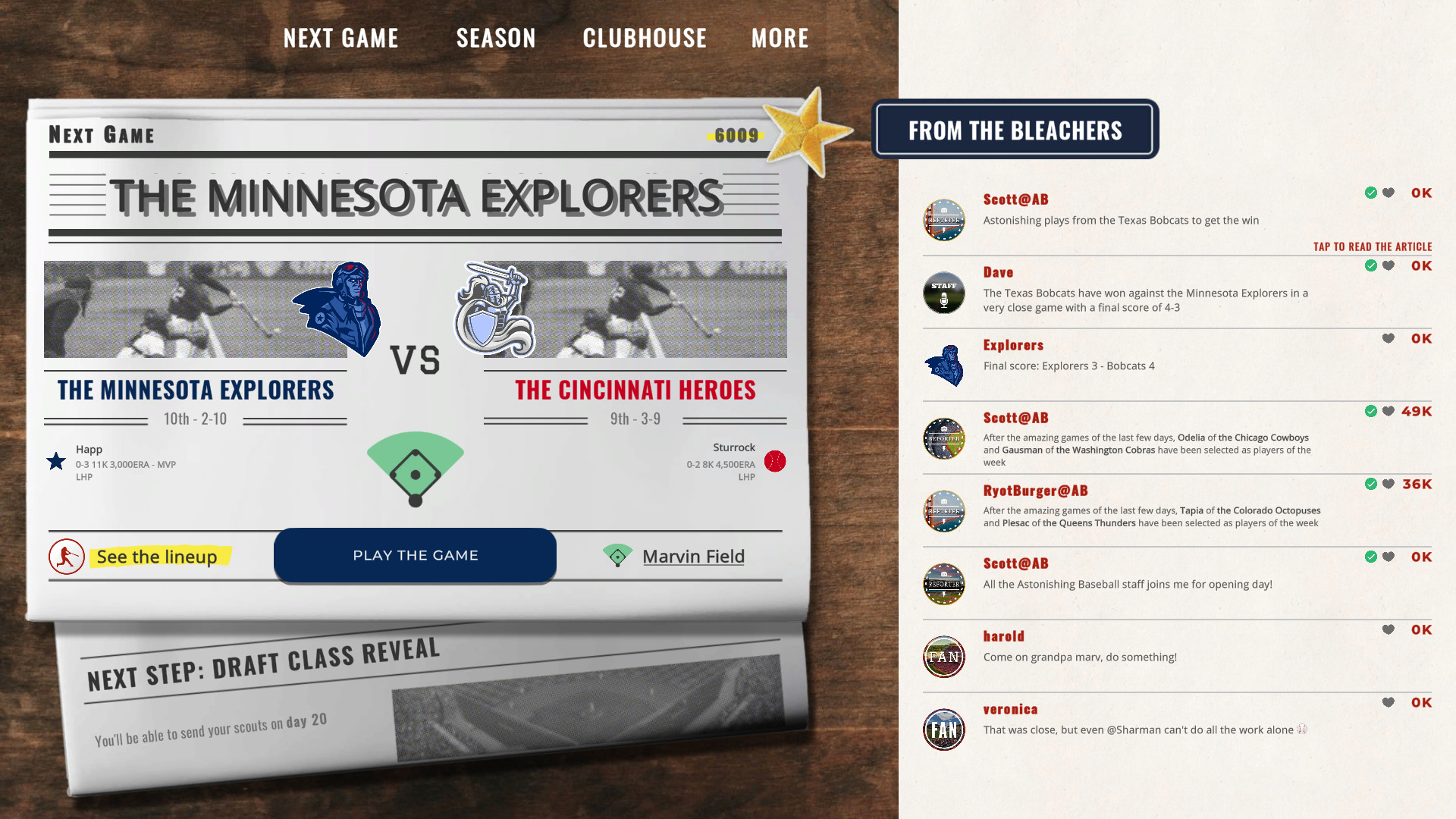 Astonishing Baseball Manager screenshot 1
