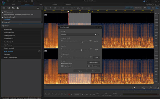 Скриншот из CyberLink AudioDirector 12 Ultra