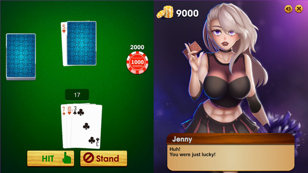 BLACKJACK and WAIFUS game for windows Pc 1