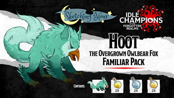 Idle Champions - Hoot the Overgrown Owlbear Fox Familiar Pack