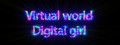 Virtual world-Digital girl logo