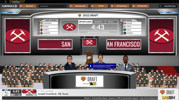Скриншот из Draft Day Sports: Pro Football 2022