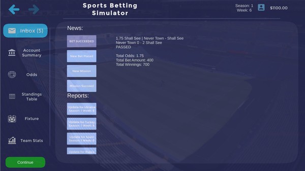 скриншот Sports Betting Simulator 4