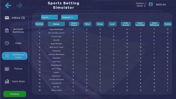 Скриншот из Sports Betting Simulator