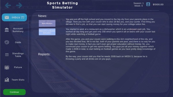 скриншот Sports Betting Simulator 0