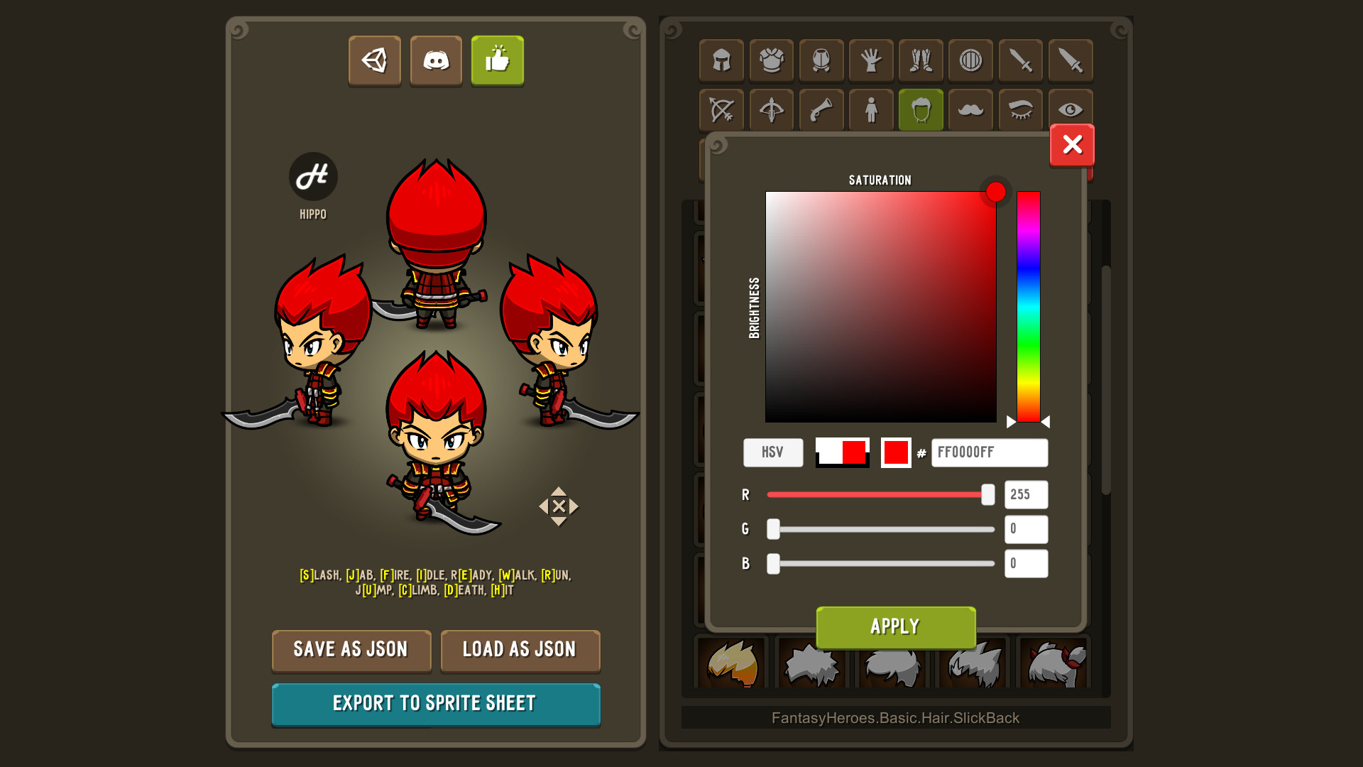 Fantasy Heroes: 4-Directional Character Editor & Sprite Sheet Maker 5