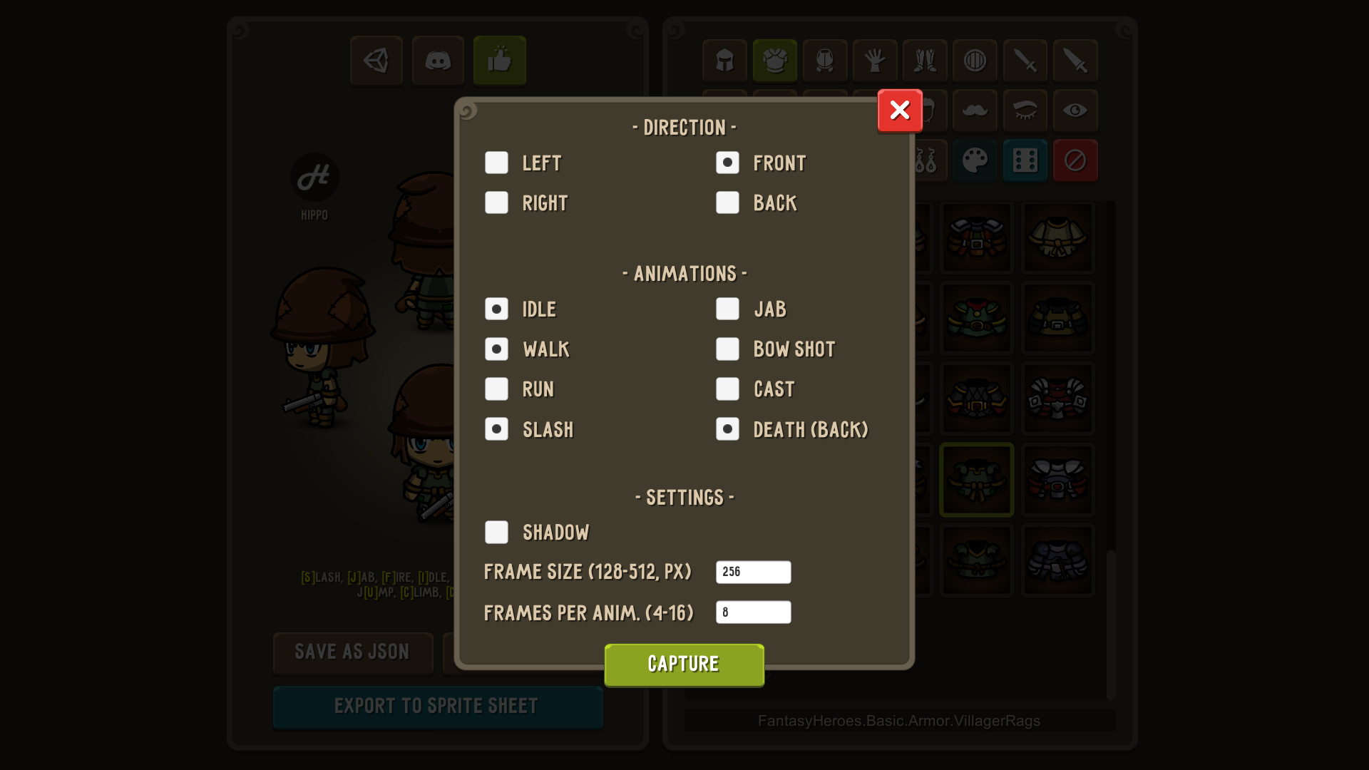 Fantasy Heroes: 4-Directional Character Editor & Sprite Sheet Maker 6