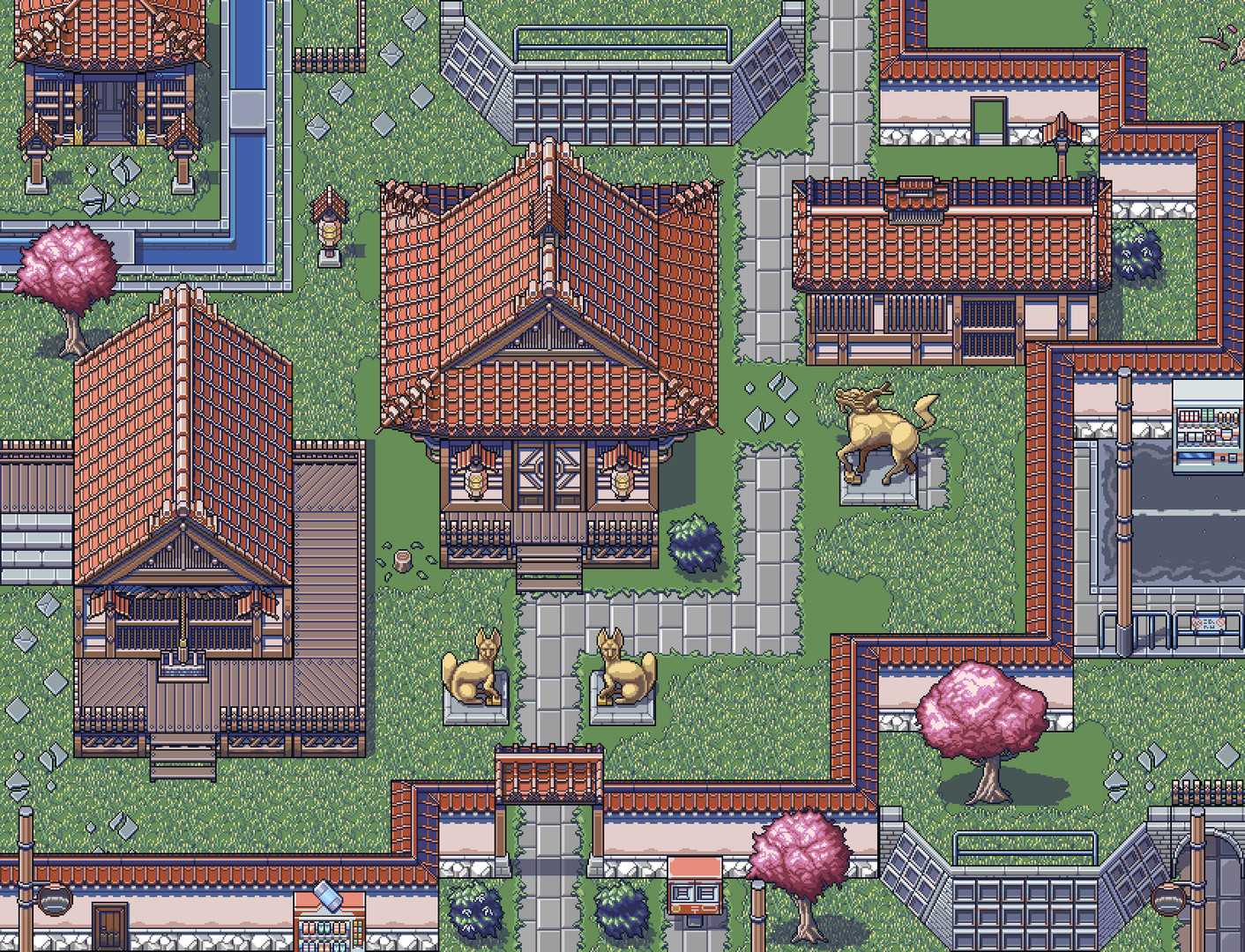 Скидка на RPG Maker MZ. Japanese Shrine and Temple Game Assets