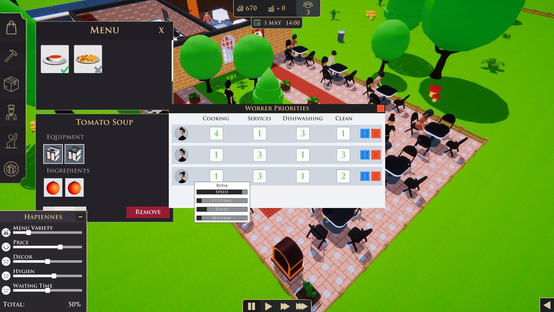 Restaurant simulator