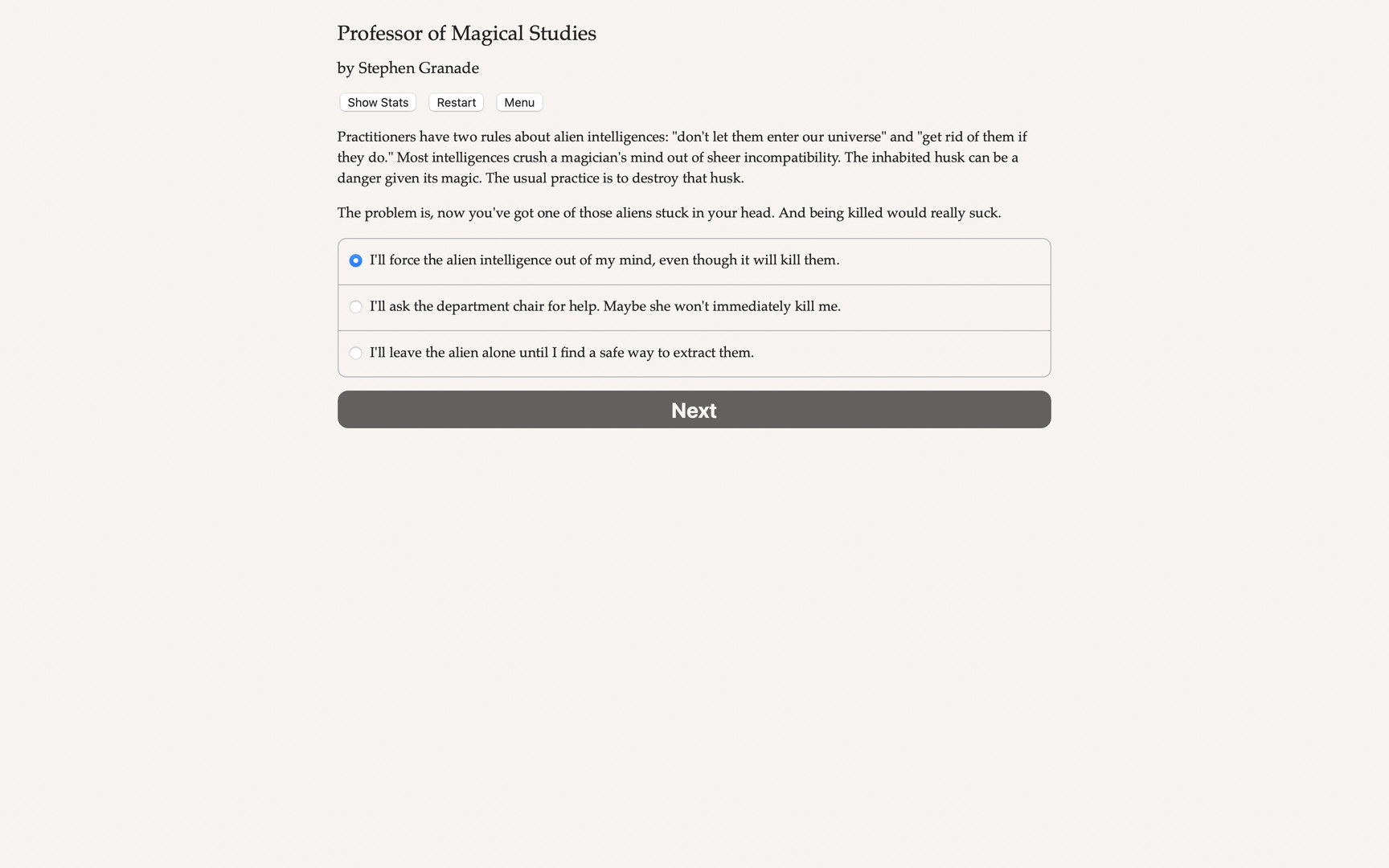 Professor of Magical Studies Demo #4