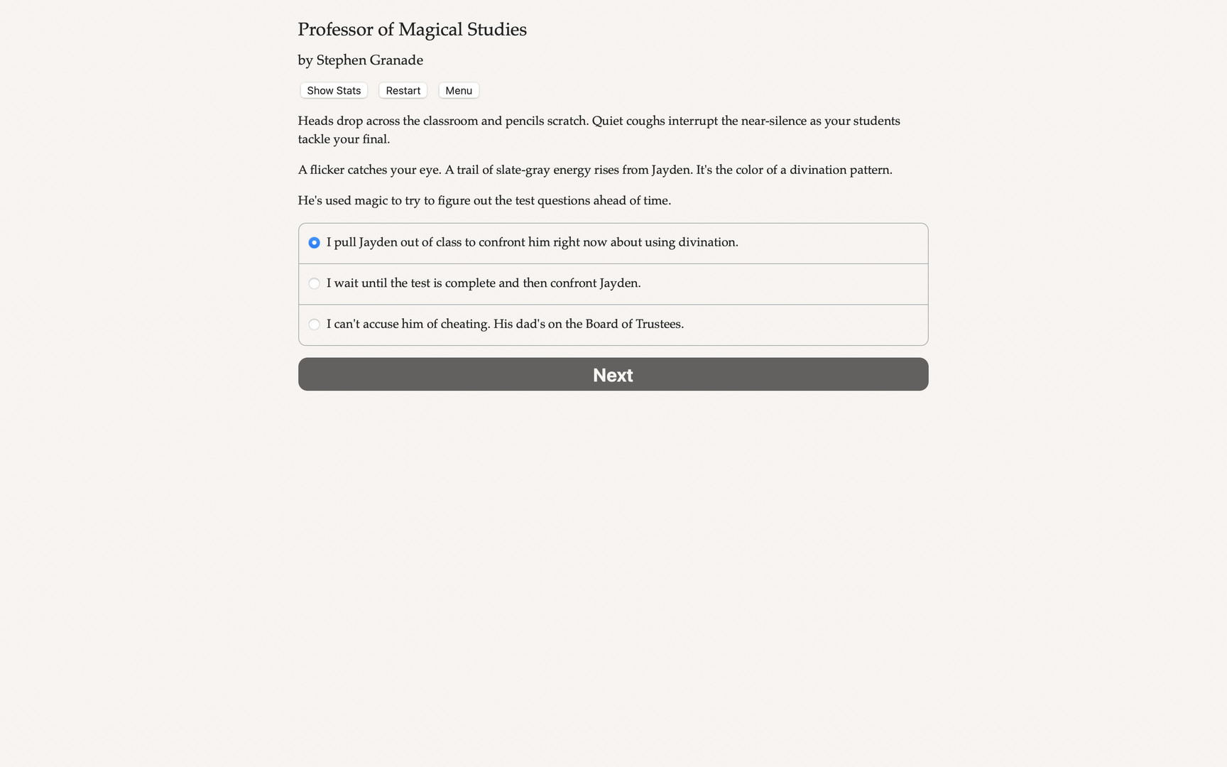Professor of Magical Studies Demo #0